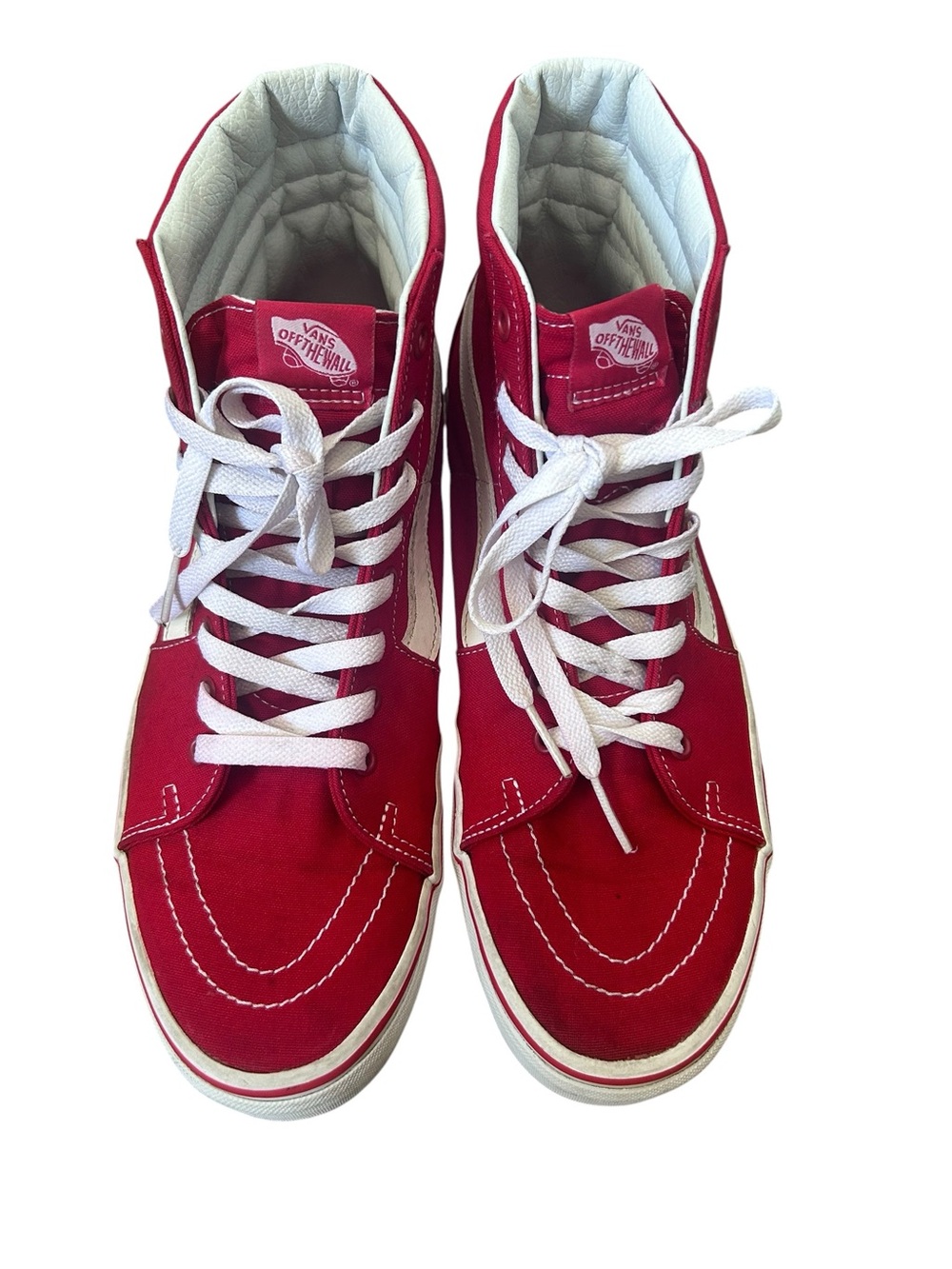 Vans SK8 Red & White High-Top Skate Sneakers Size Mens 11